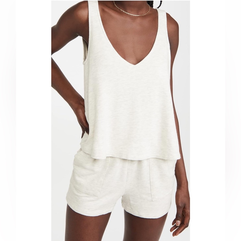 NWT MONROW Supersoft Tank Romper in Ash